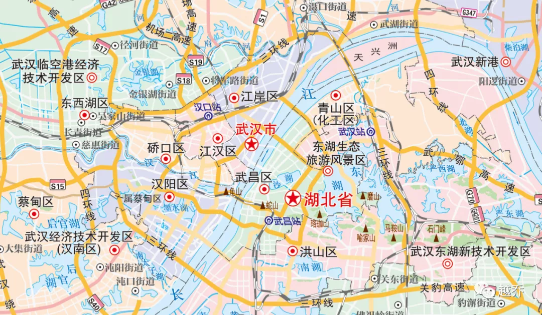 2021年武汉新版地图发布 中心城区的划定很明确