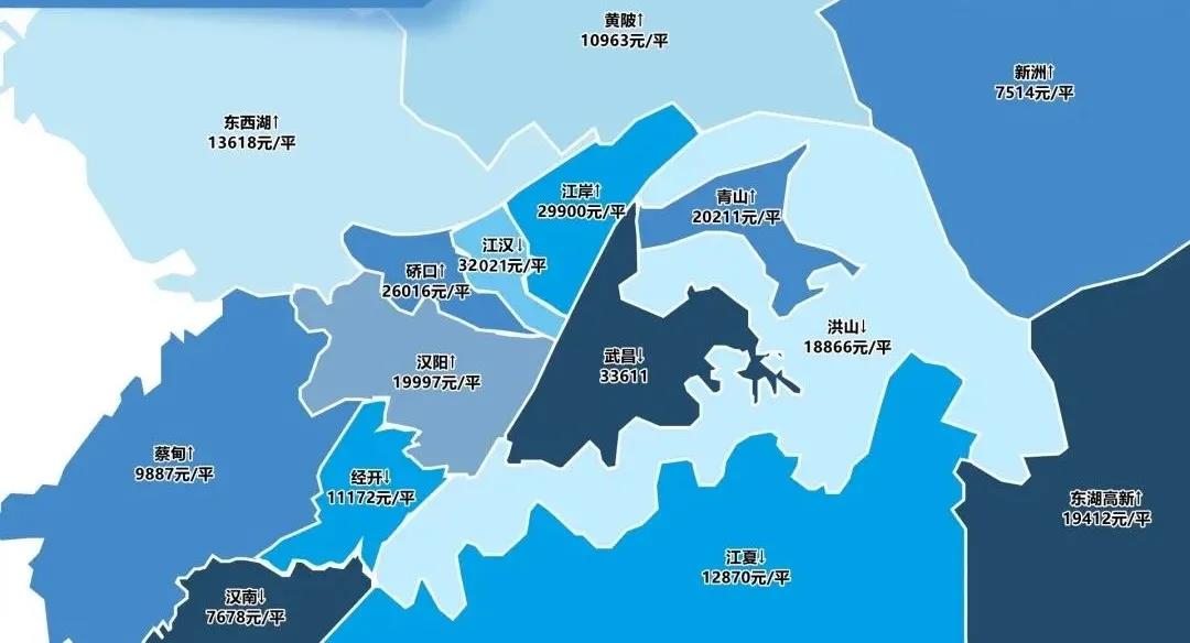 武汉最新房价地图曝光！5大区域几乎全线上涨